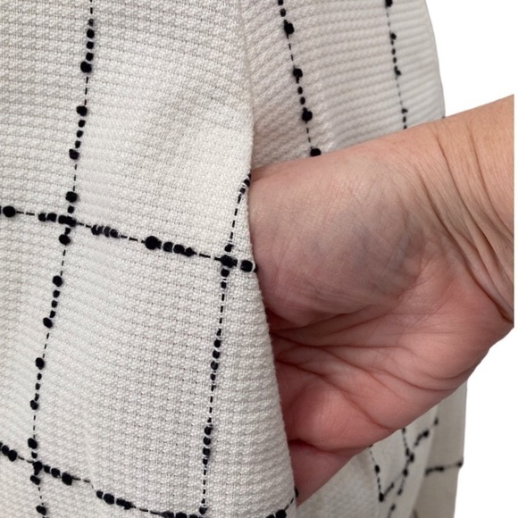 Talbot Runhof Windowpane V Neck Sleeveless Dress - Picture 8 of 12